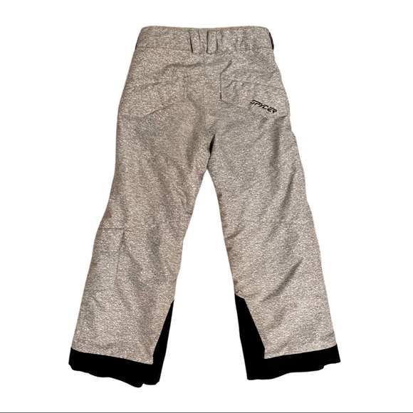 Unisex Kids Spyder Thinsulate Ski Snowboarding Pants sz 8 in light grey + black - Picture 2 of 9